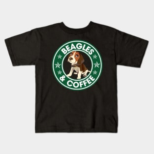 Beagles And Coffee Kids T-Shirt